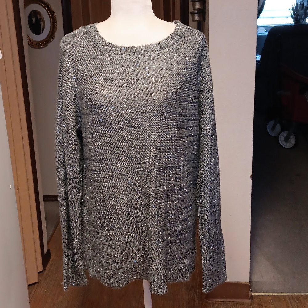 Time And Tru Grey Sequence Sweater - image 1
